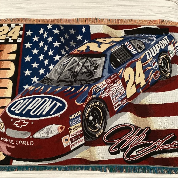 🔵 Vintage & New - Jeff Gordon Woven Tapestry Throw Blanket Afghan - Rare/Unique - Picture 2 of 9
